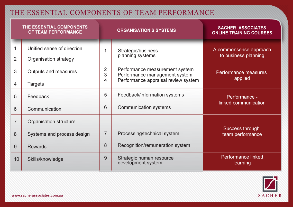 Sacher Essential Components Team Performance 