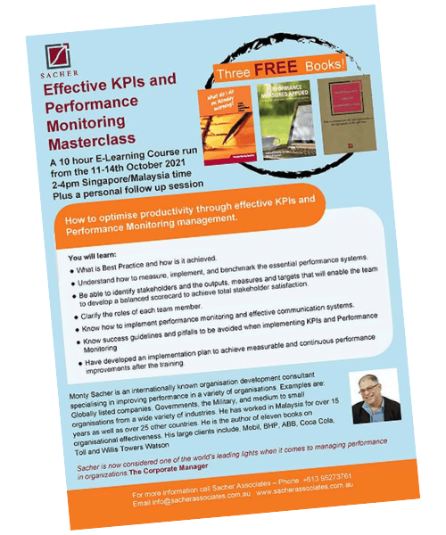 Download Sacher Associates Effective KPIs Masterclass Flyer